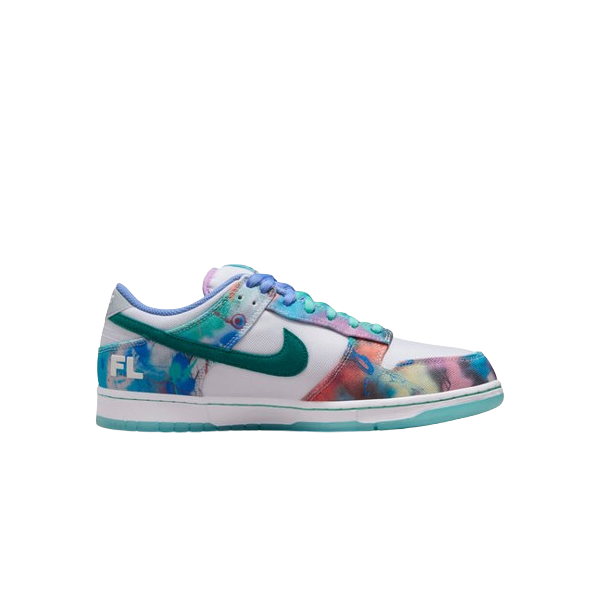 Futura Laboratories x Nike SB Dunk Low White and Geode Teal