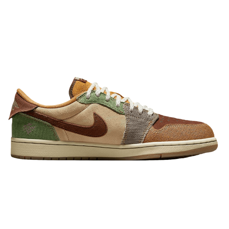 Air Jordan 1 Low Voodoo Flax and Oil Green