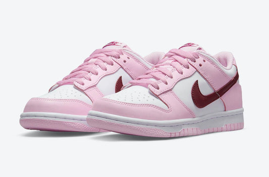 SNEAKER TÊNIS NIKE DUNK LOW PINK RED WHITE FOAM FEMININO