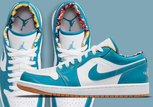 SNEAKER NIKE AIR JORDAN 1 LOW BARCELONA AZUL E BRANCO