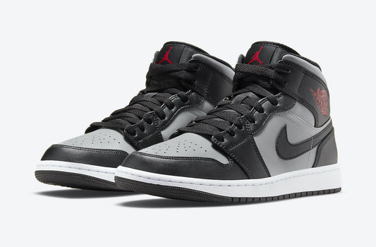 SNEAKER EXCLUSIVO NIKE AIR JORDAN 1 MID Black Red Grey VERMELHO PRETO CINZA E BRANCO