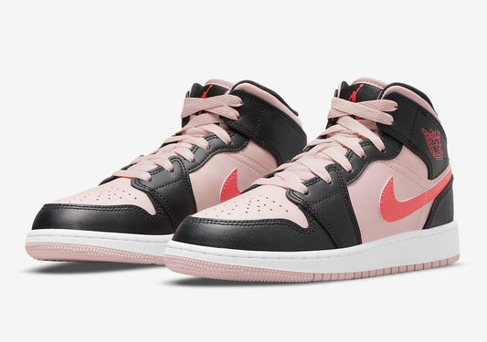 Nike Air Jordan 1 Mid Pink and Crimson
