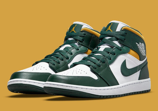 Nike Air Jordan 1 Mid Green Yellow