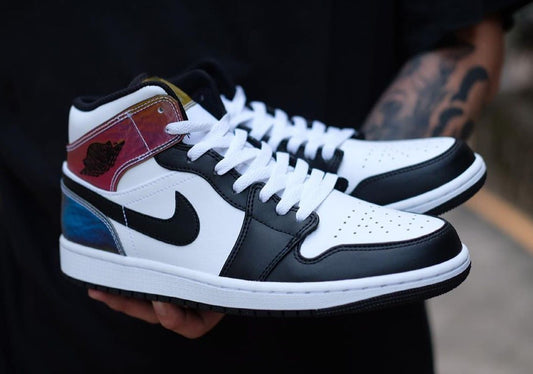 SNEAKER NIKE AIR JORDAN 1 MID COLOR CHANGE PRETO BRANCO ALTERA COR