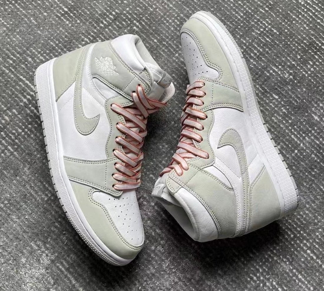 SNEAKER FEMININO NIKE AIR JORDAN 1 HIGH OG SEAFOAM WMNS VERDE BRANCO LARANJA 