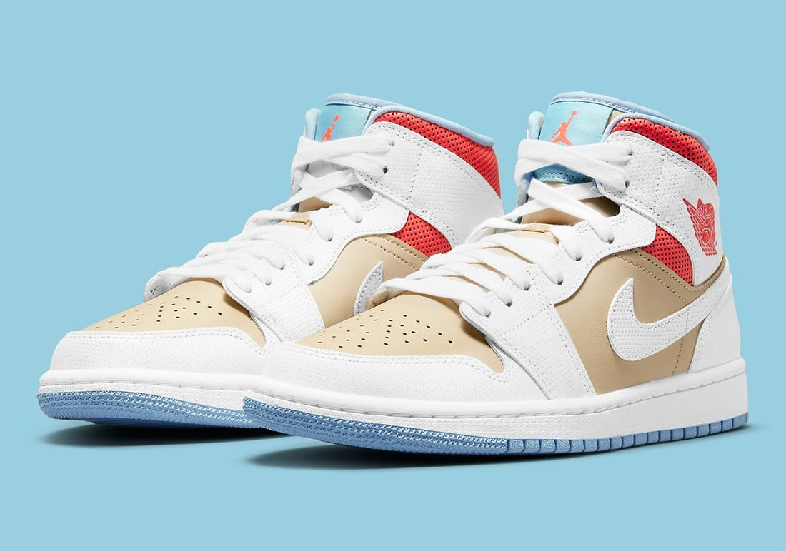 SNEAKERS FEMININOS NIKE JORDAN BRANCO SESAME VERMELHO