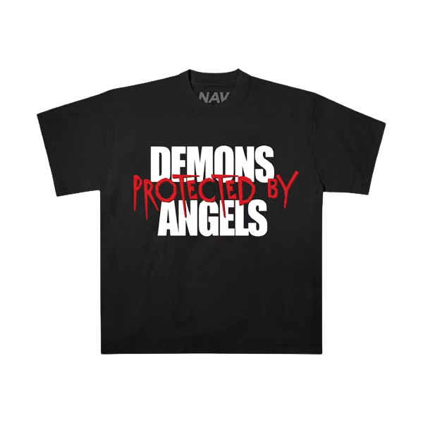 Camiseta Vlone Demons Protected by Angels Preto