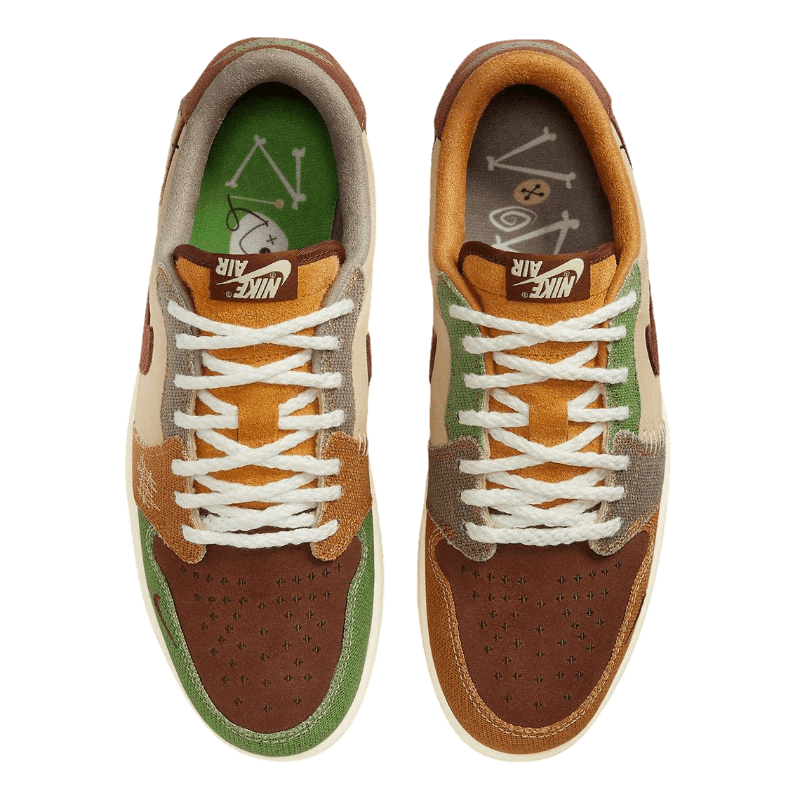 Air Jordan 1 Low Voodoo Flax and Oil Green